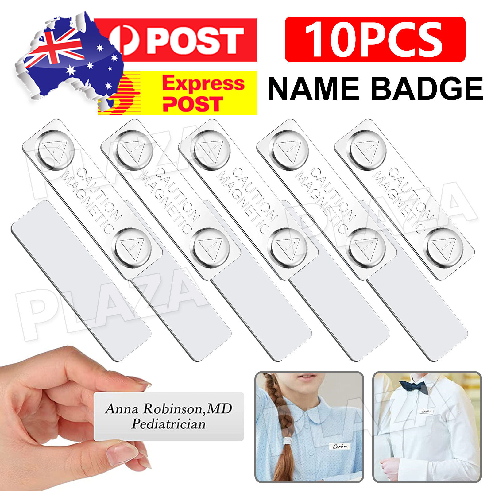10pcs Magnetic Badge Adhesive Strong Magnet Silver Fastener Attachment Metal