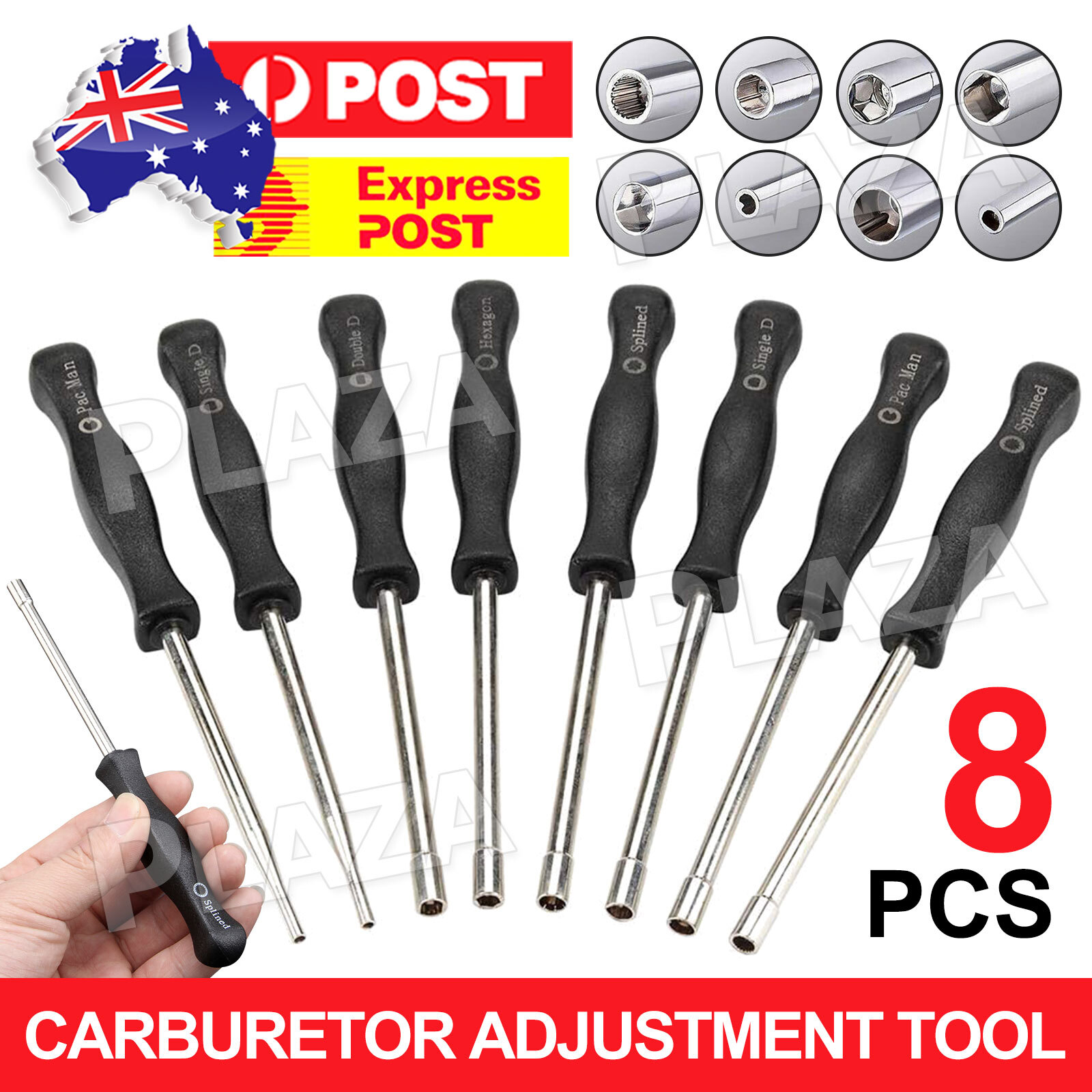 8pcs Carburetor Adjustment Screwdriver Tool Kit 15.5x1.5CM Splined Set Manual