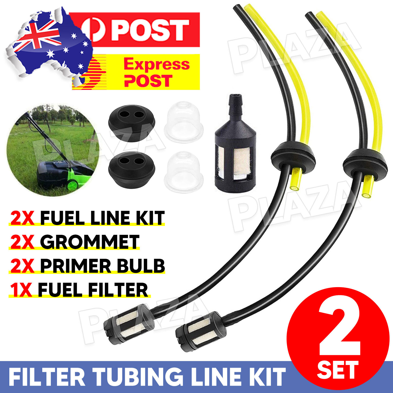 2 Set Fuel Filter Tubing Line Kit for Brushcutters Hedge Trimmers 18mm Tank