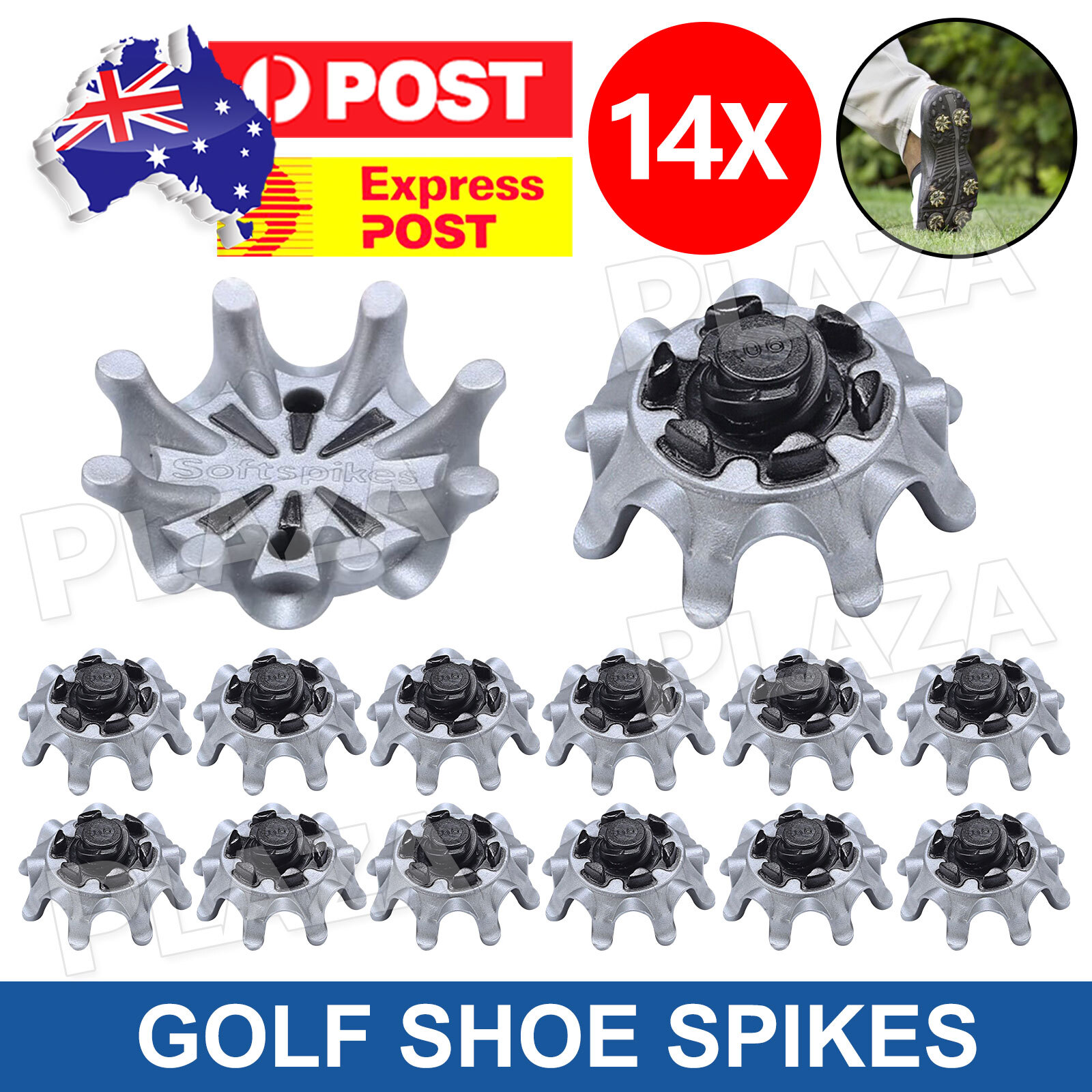 14Pcs Replacement Golf Shoe Spikes Fast Twist Tri-Lok Footjoy 2.7x1.2CM CALLAWAY