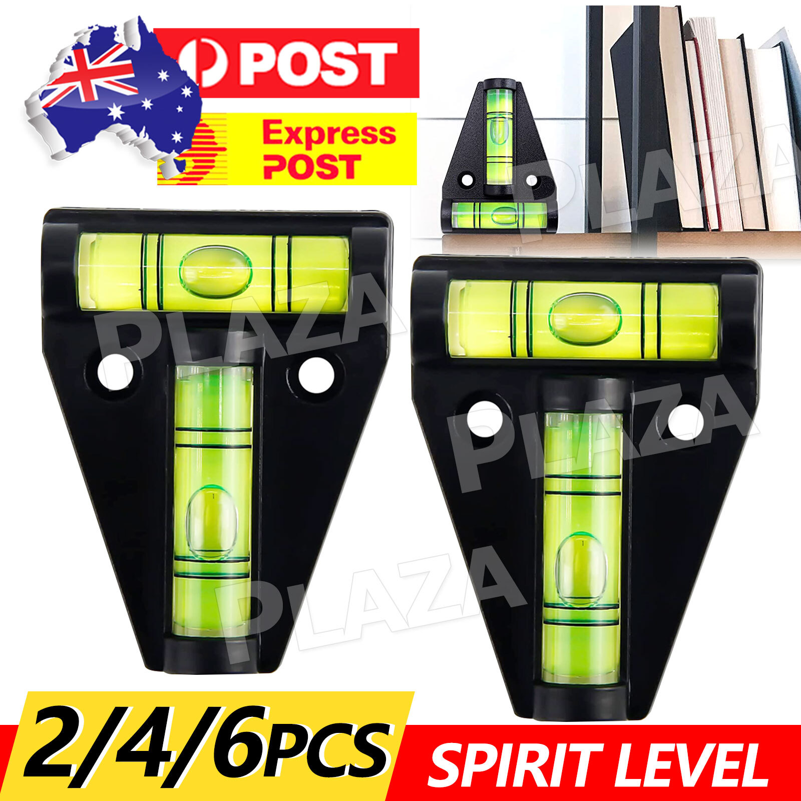 2pcs Spirit Level Bubble Leveler T-type Caravan RV Camper Trailer ABS Black