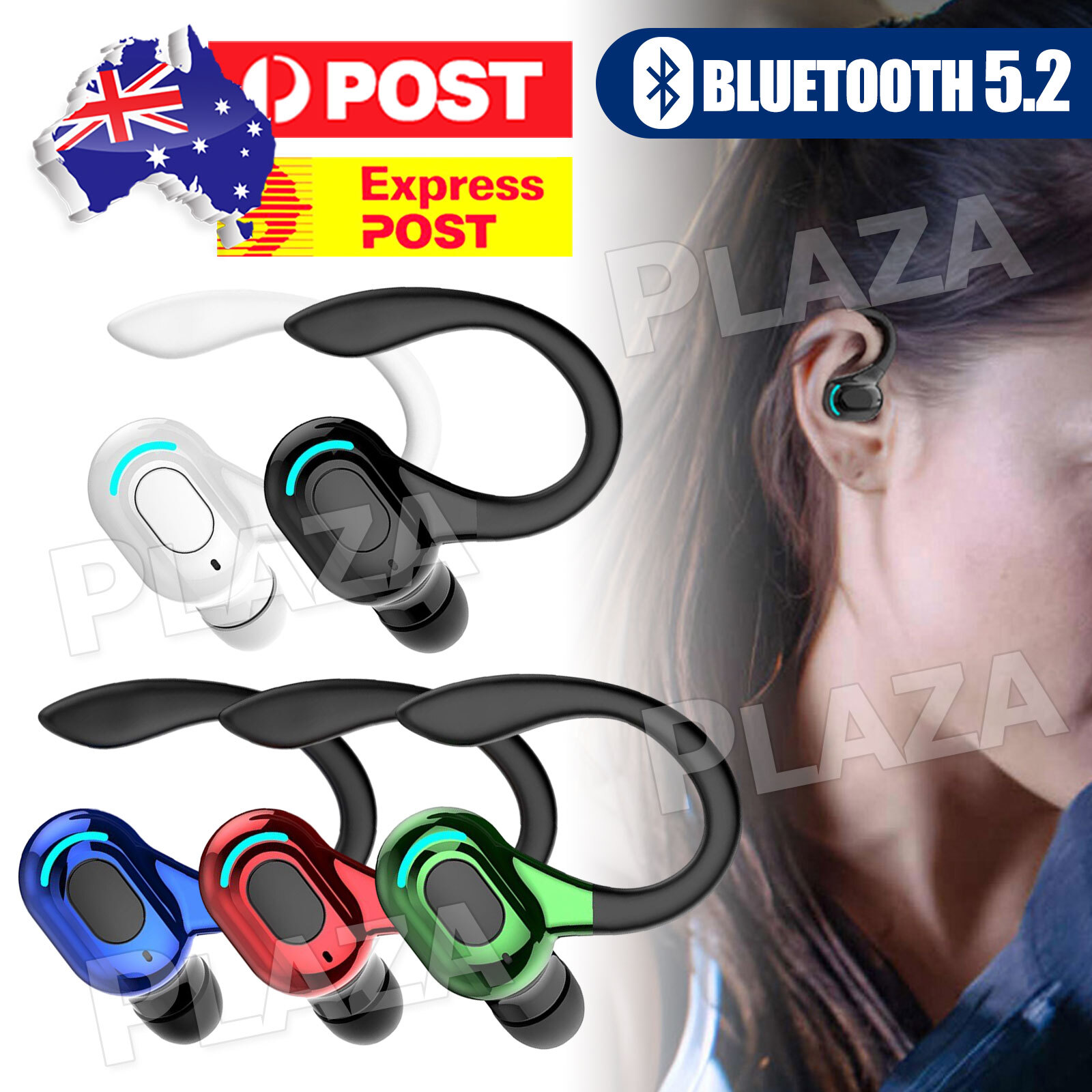 M-F8 Wireless Bluetooth 5.2 Single Ear-hook Earpiece Handsfree Headset IPX4