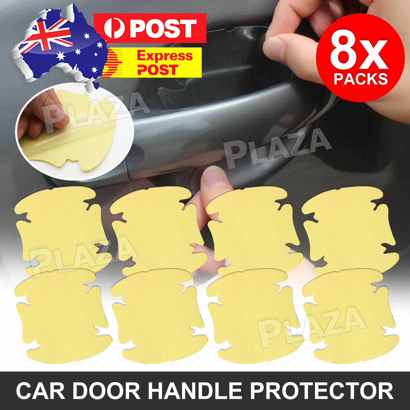 8pcs Clear Car Door Handle Protection Film Vinyl Self Adhesive Scratch Protector