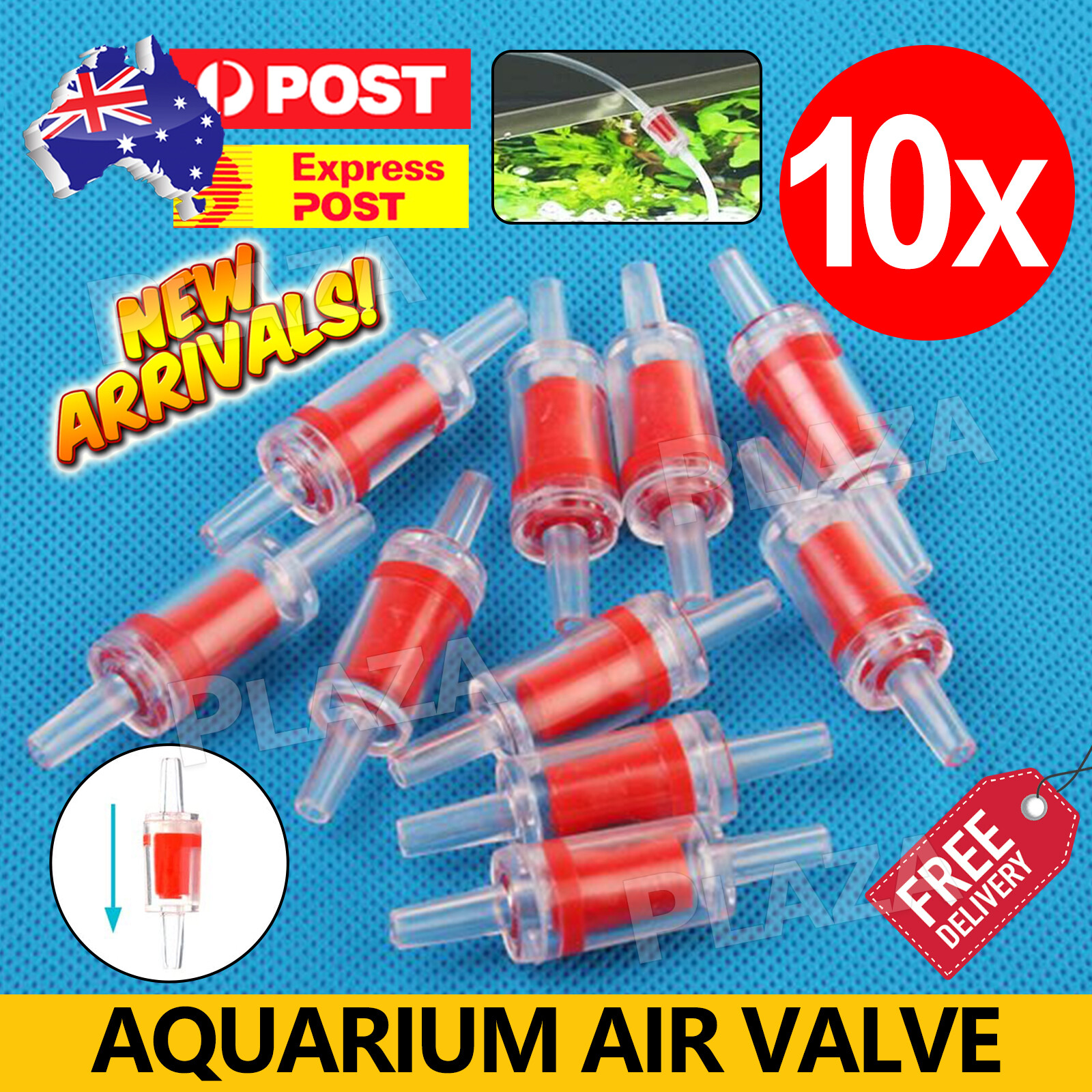 10PCS Aquarium Air Pump Check Valves Red Clear One Way Non-Return Fish Tank All