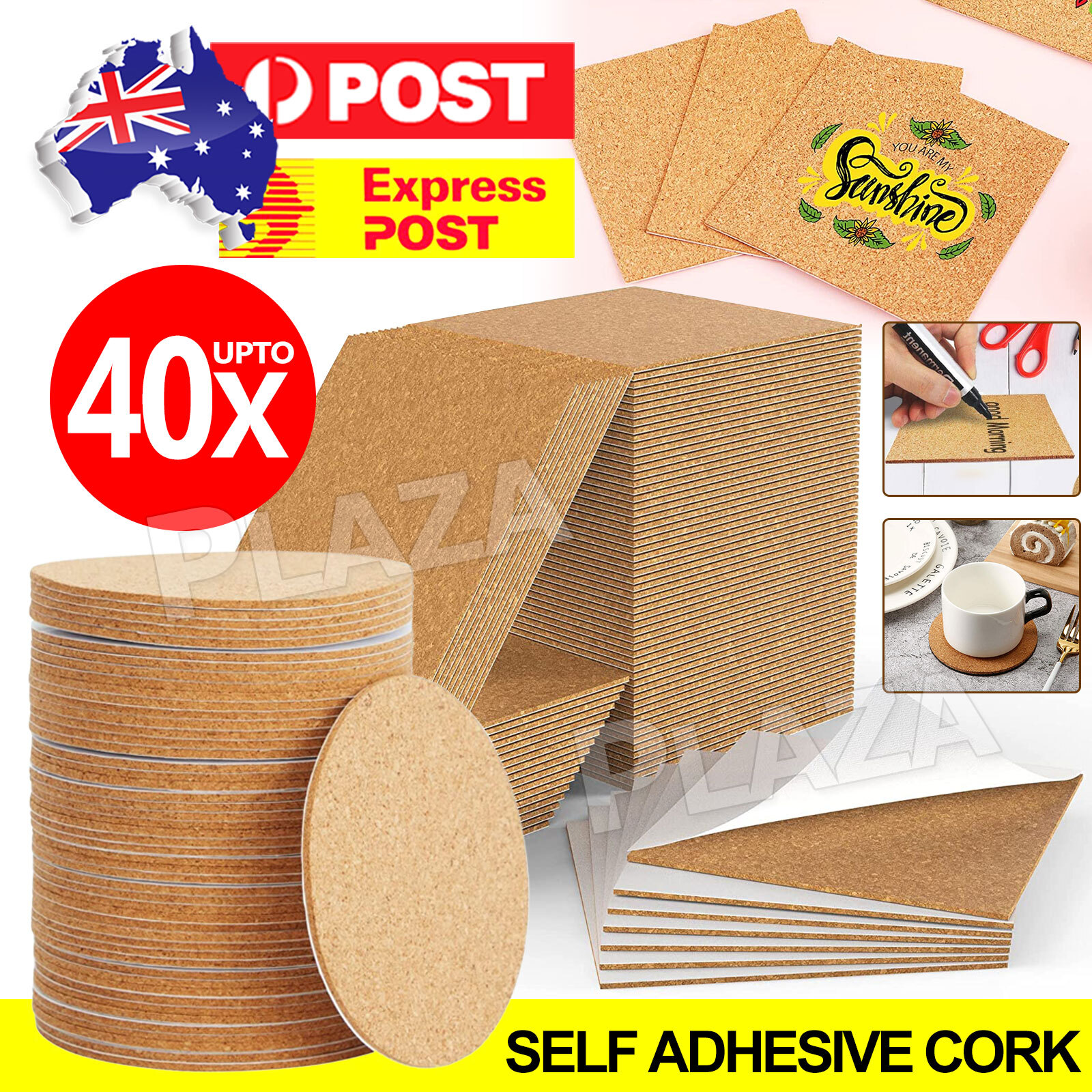 20PCS Cork Cup Mat Coasters 10 cm Heat Insulation Durable Scratch Resistant.