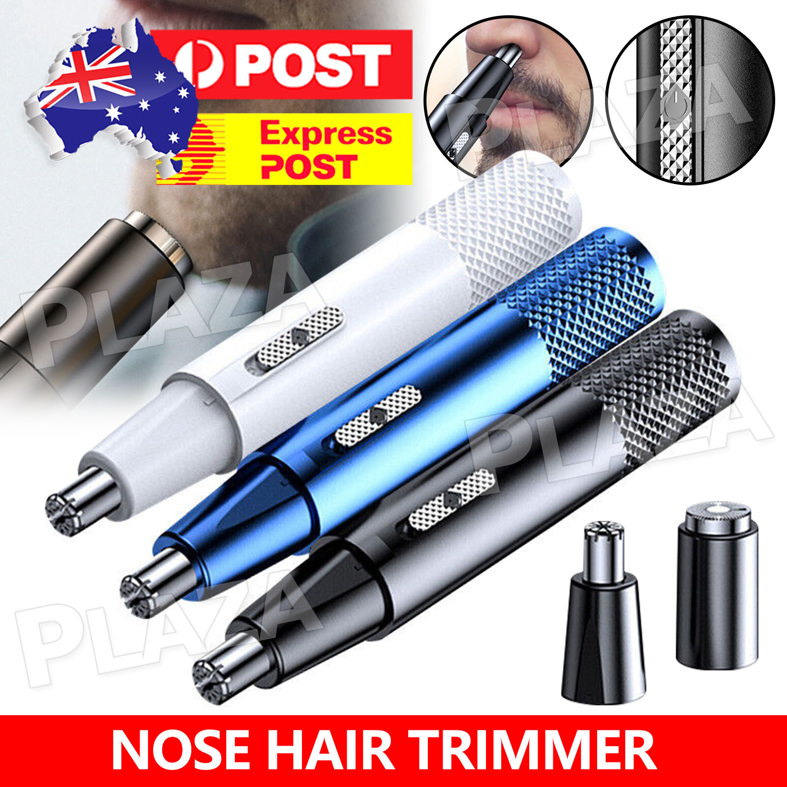 Electric Nose Ear Hair Trimmer USB Rechargeable Black Waterproof Washable Beard
