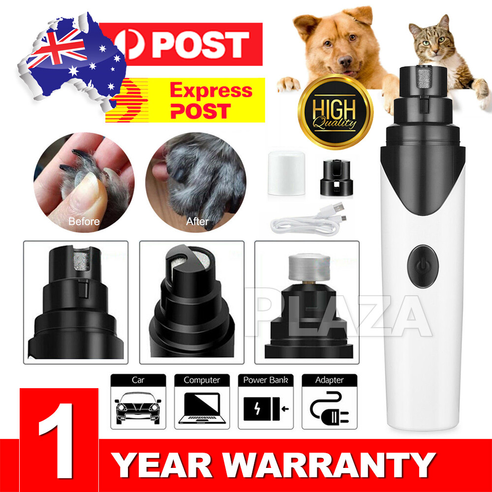 Electric Pet Nail Grinder Dog Cat Claw Trimmer USB Rechargeable Kit White Black