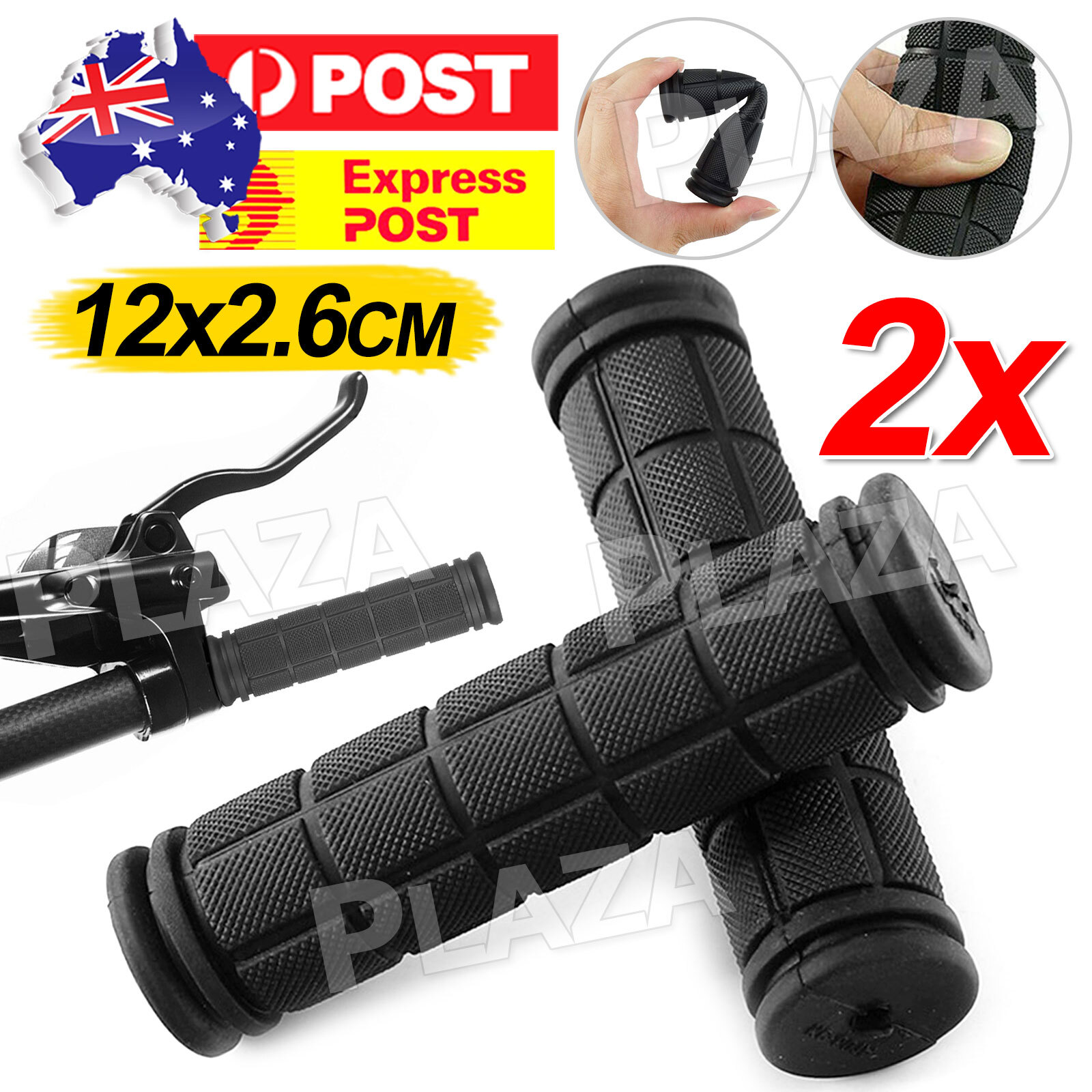 Silicone Anti Slip Bike Handlebar Grips 12x2.6CM Black 1Pair MTB BMX Mountain