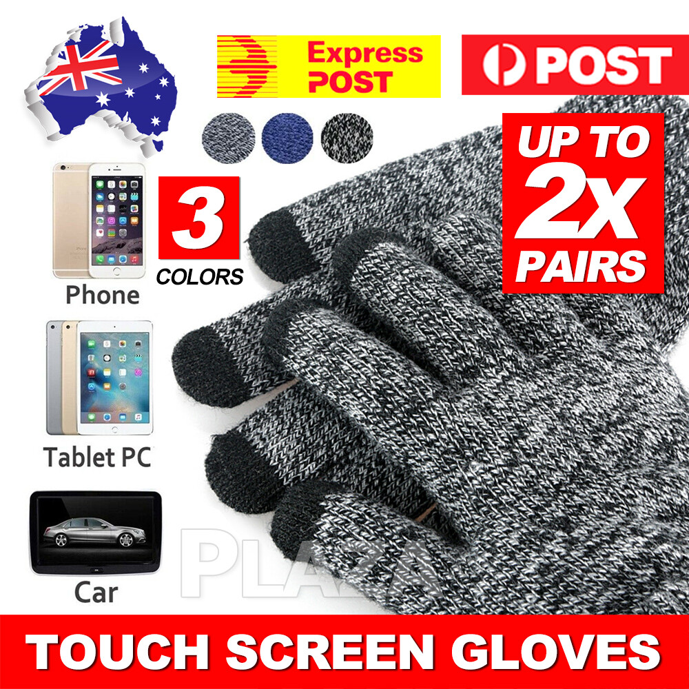 Women Cashmere Blend Winter Gloves Touch Screen Compatible Black One Size 1 Pair