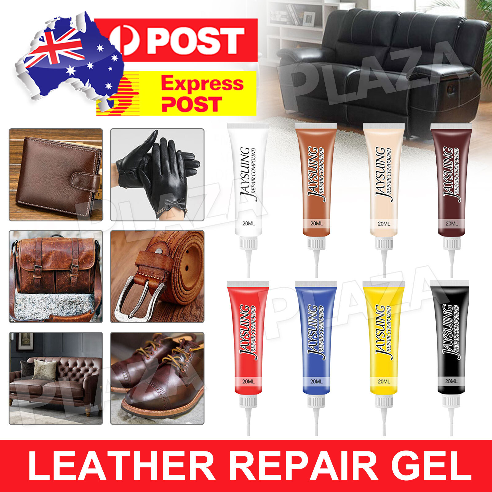 Advanced Leather Repair Gel Filler Car Seat Sofa Scratch Rips Holes 20ML Black