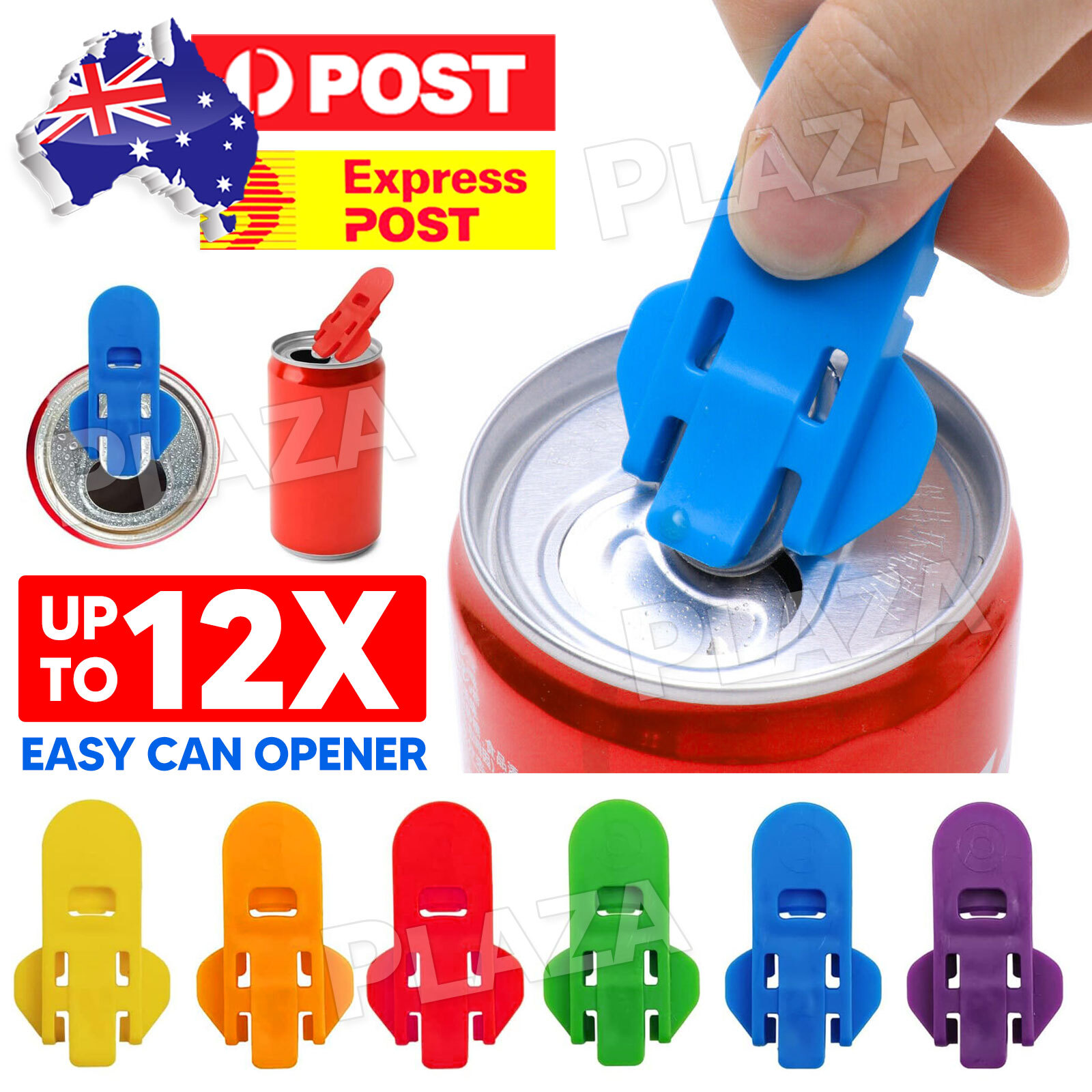 6PCS Manual Plastic Can Opener Beverage Cover Multicoloured 5x3.5x0.5CM Portable