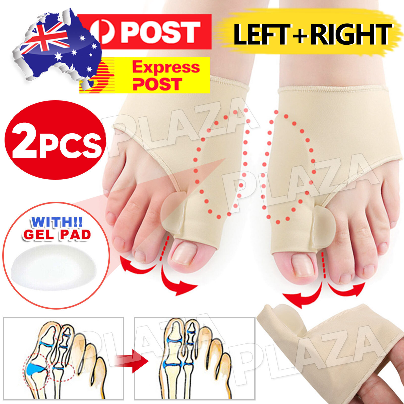 Bunion Corrector Hammer Toe Splint Hallux Valgus Orthopedic Brace Silicone 2pcs