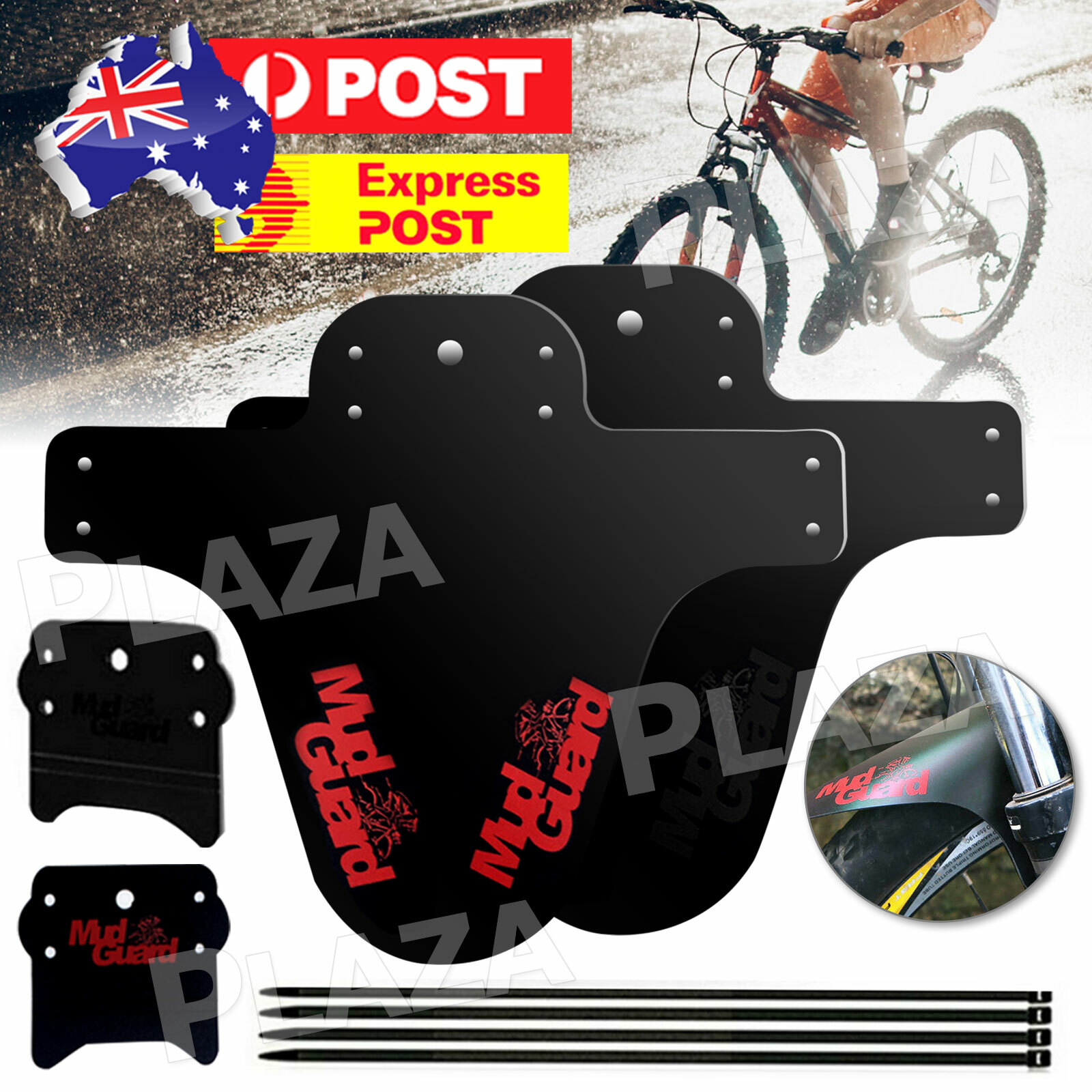 MARSH GUARD Front Bicycle Mudguard MTB Fender Plastic Black Mountain Bike 220mm