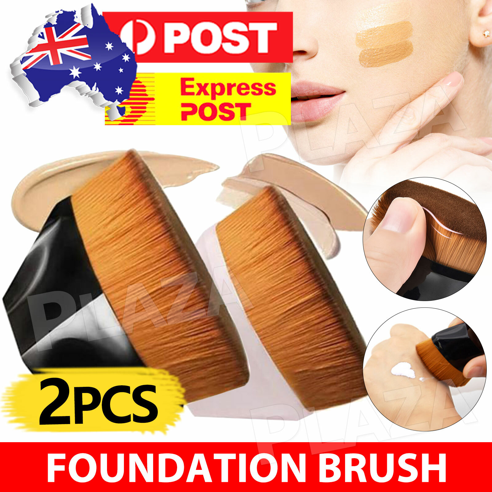 High-Density Seamless Foundation Brush BB CC Cream Liquid Powder Black 60 45mm