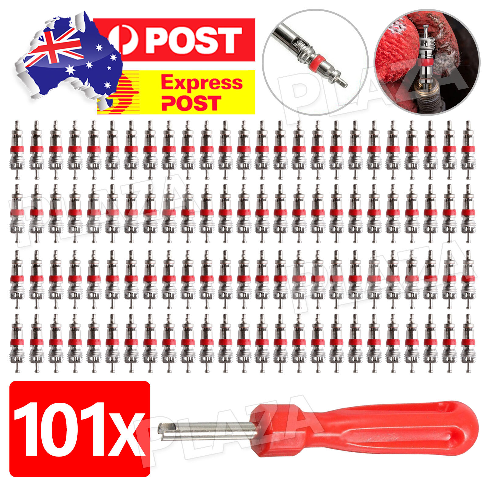 101pcs Tyre Valve Core Schrader Remover Tool Pure Copper Bike Truck Motorcycle