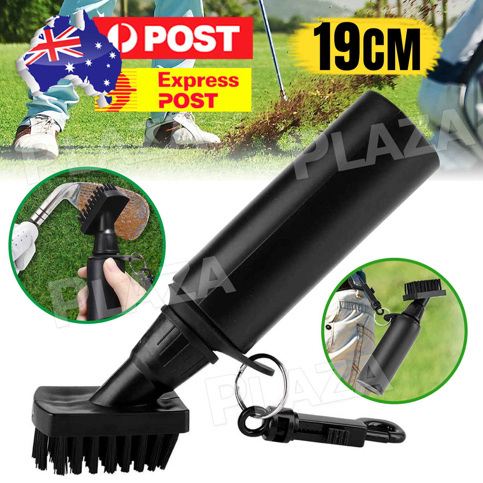 Golf Club Cleaning Brush Groove Cleaner Water Reservoir Nylon Bristles 19CM