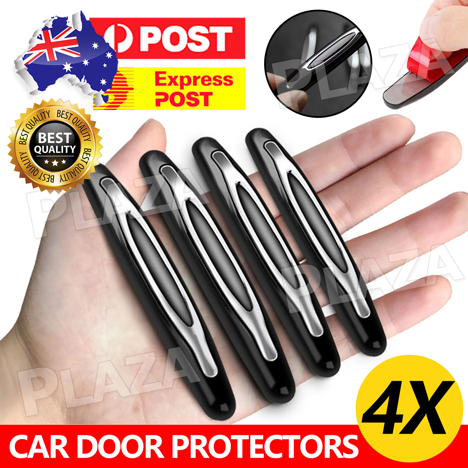4PCS Universal Car Door Edge Protector Black ABS Anti Scratch Anti-collision