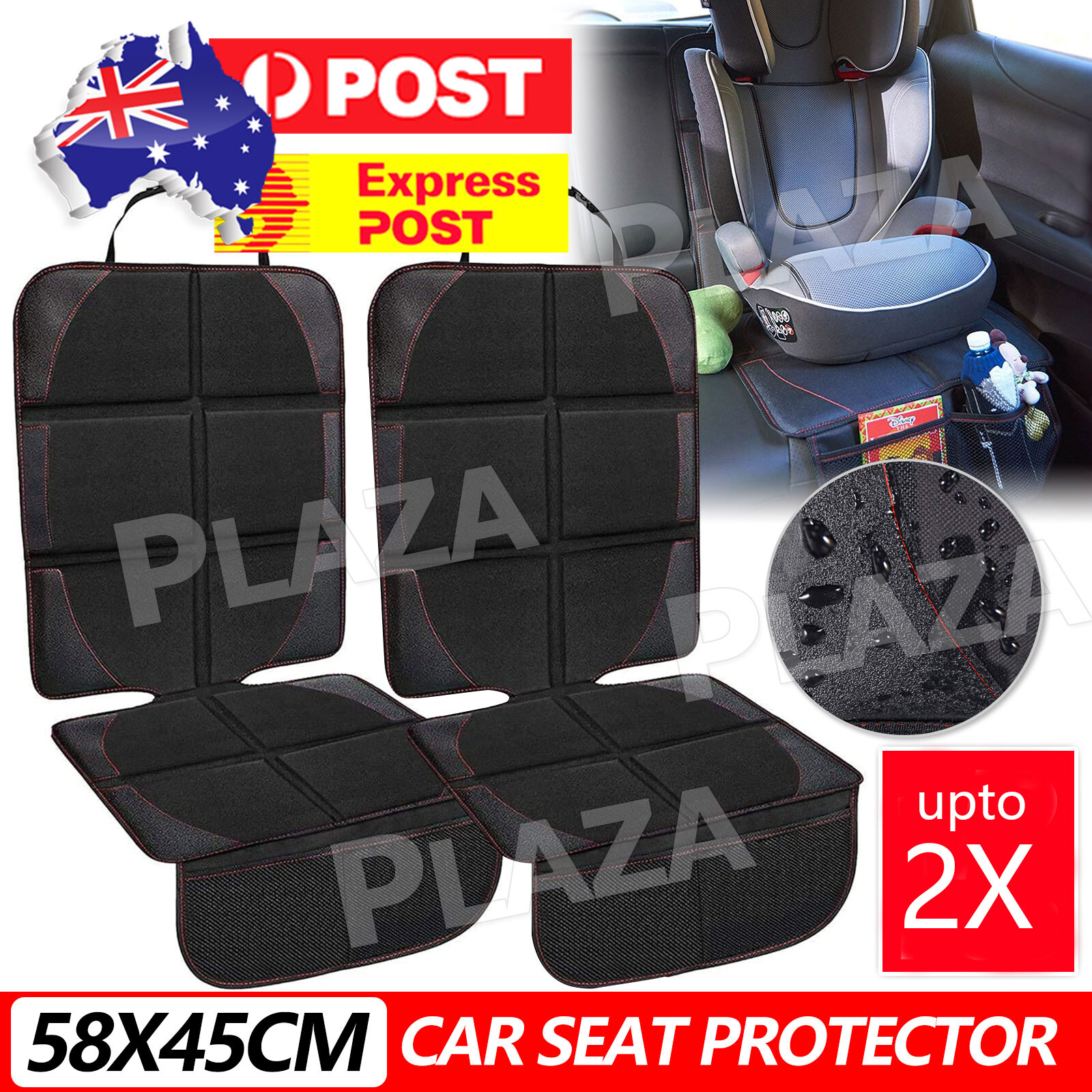 Extra Large Baby Car Seat Protector Cover Black Anti-Slip Waterproof 58x45CM