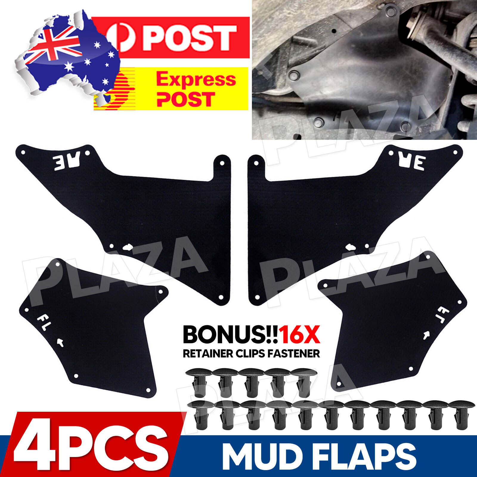 Toyota Land Cruiser Prado Inner Fender Liners PE Black 4pcs Front Rear 2003-2020