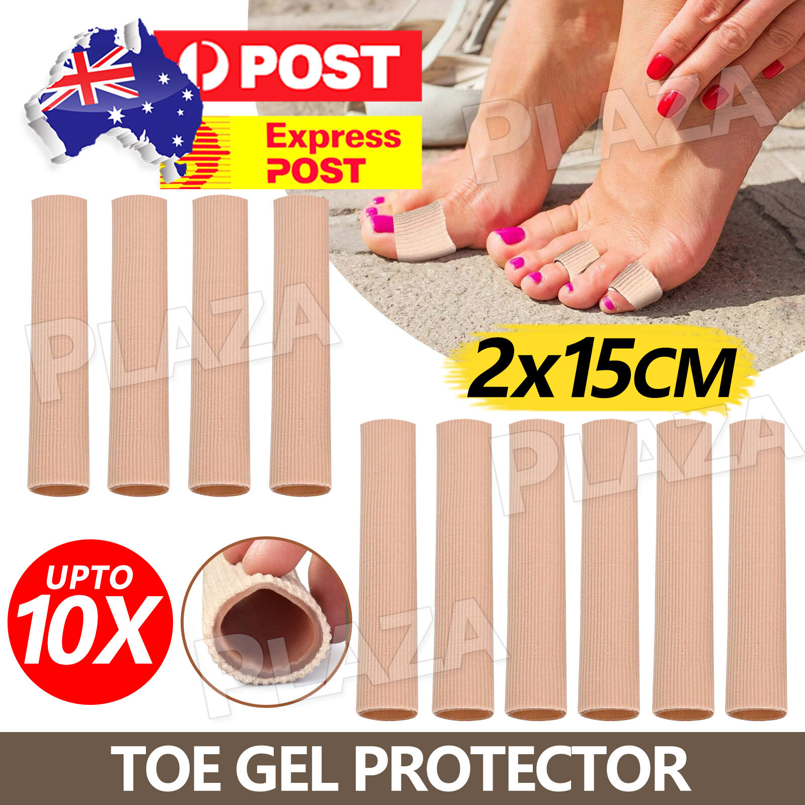 5pcs Silicone Toe Sleeve Protector 2x15CM Corn Pain Relief Soft Fabric