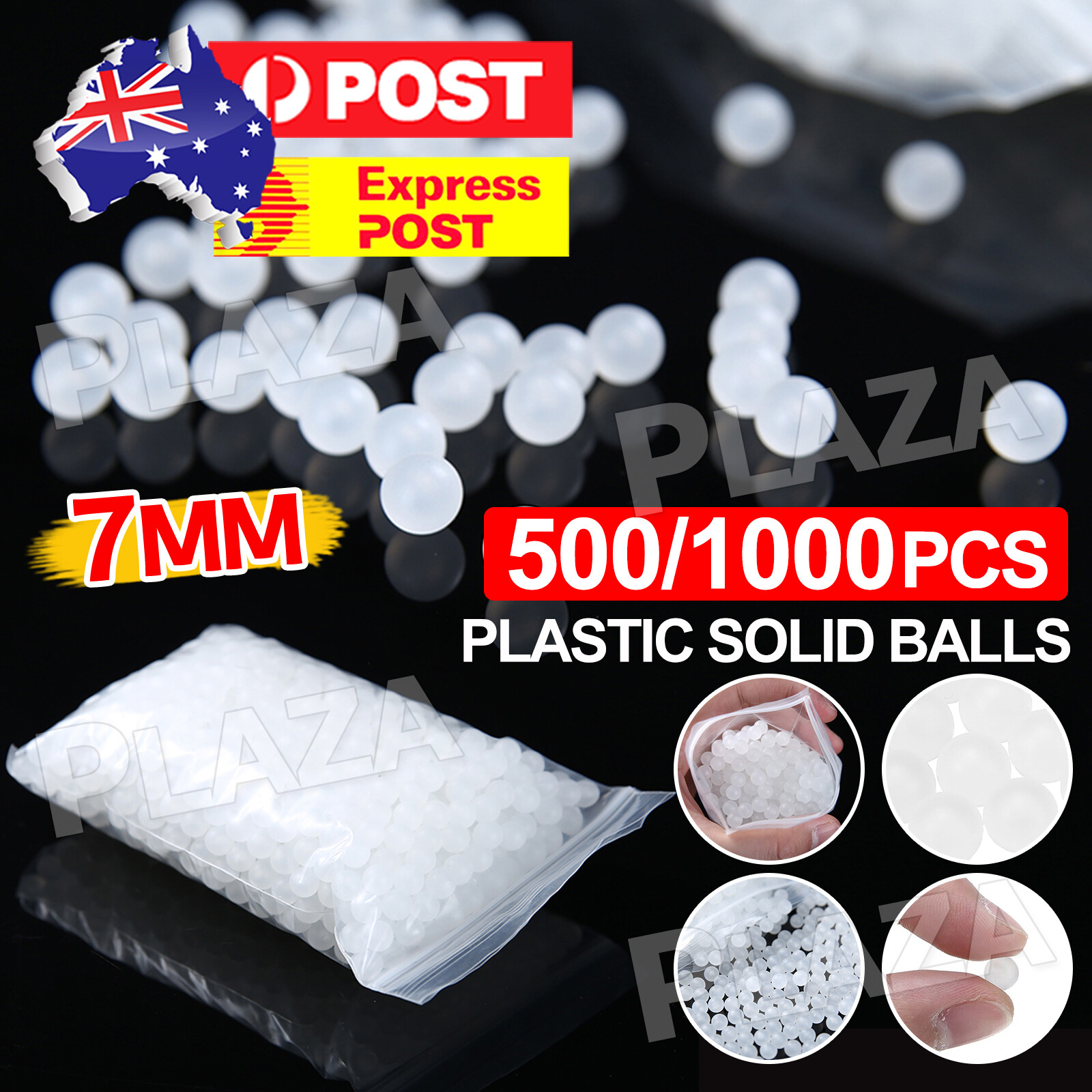 500pcs PP Solid Plastic Balls 7mm White Precision Roller Bearing Transmission