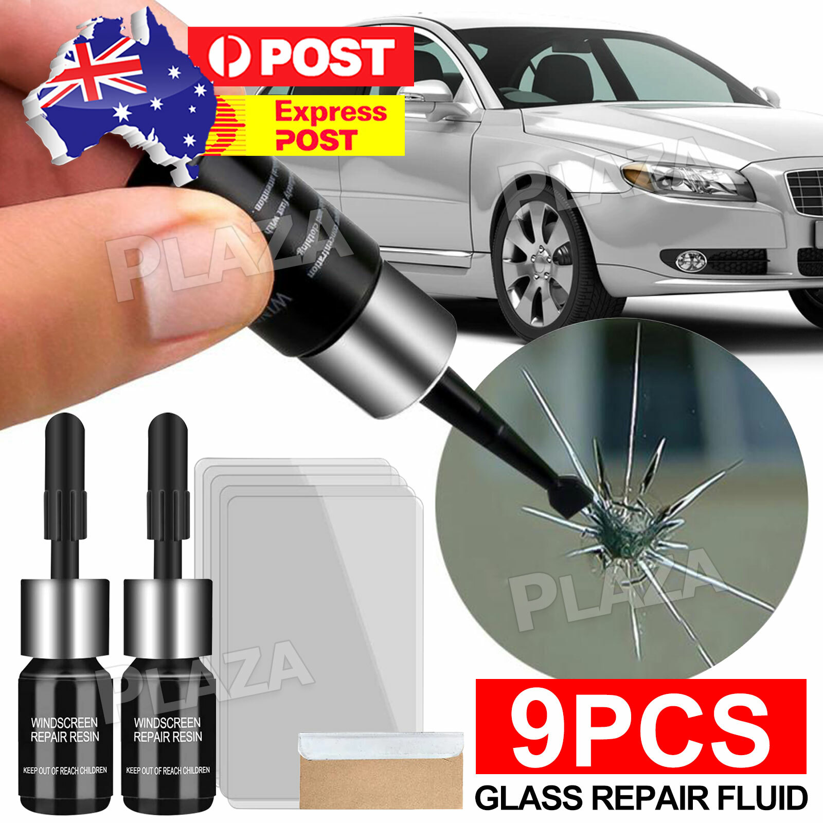 9PCS Windscreen Glass Repair Kit windshield cracks chips 20-30 minutes. small