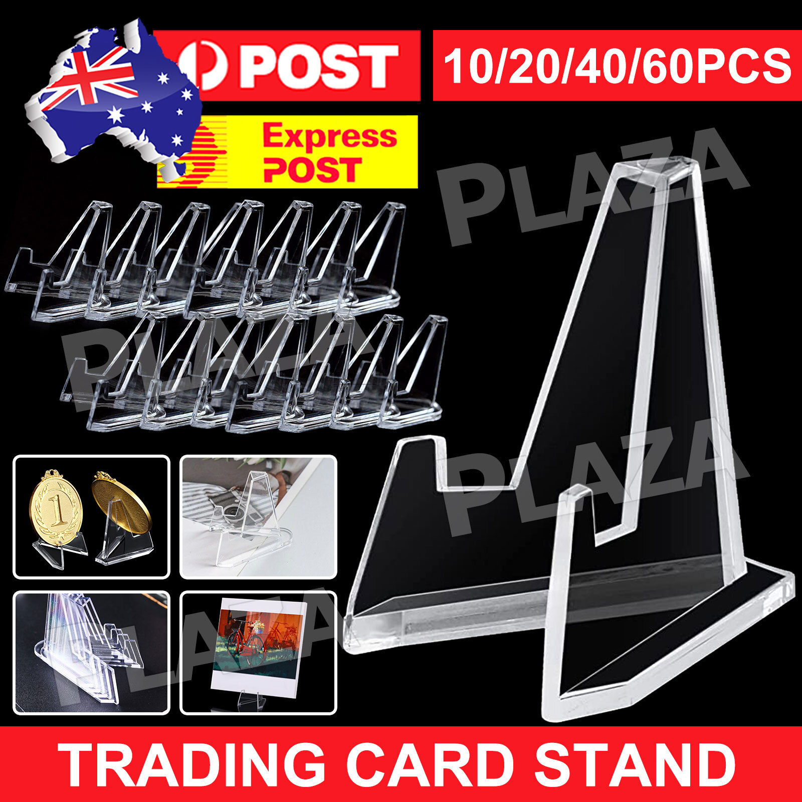 10PCS Acrylic Clear Trading Card Stand Holders for PSA Pokemon Coins Photos