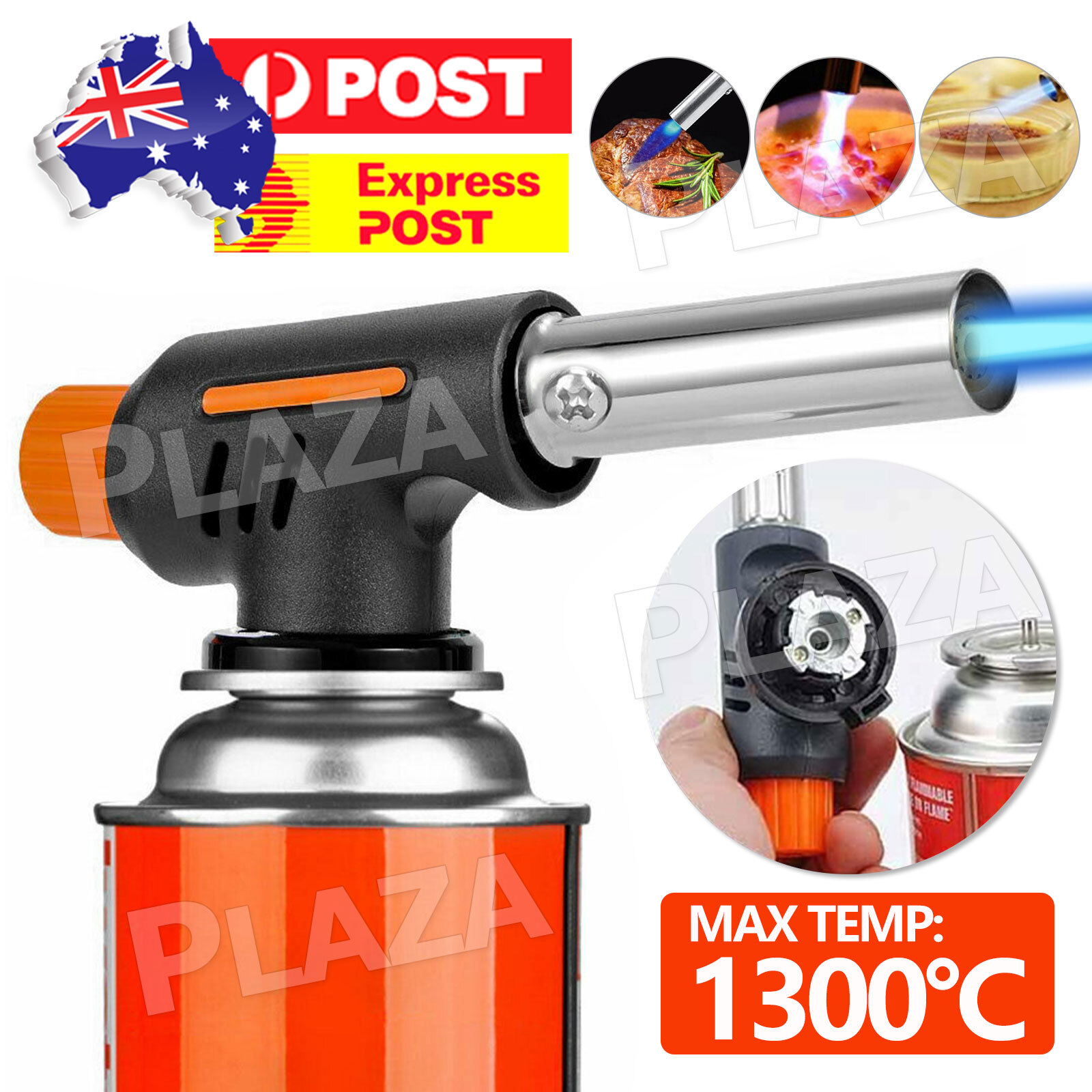 Multi-Function Butane Gas Blow Torch Adjustable Flame piezo ignition Welding BBQ