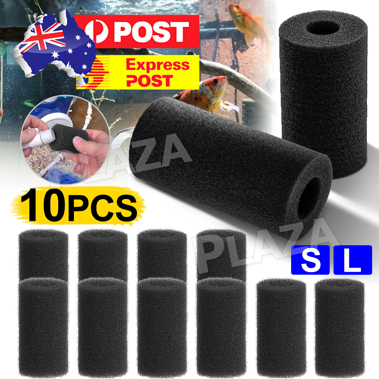 10PCS Aquarium Filter Intake Sponge Fry Saver Black Small External pre-filter