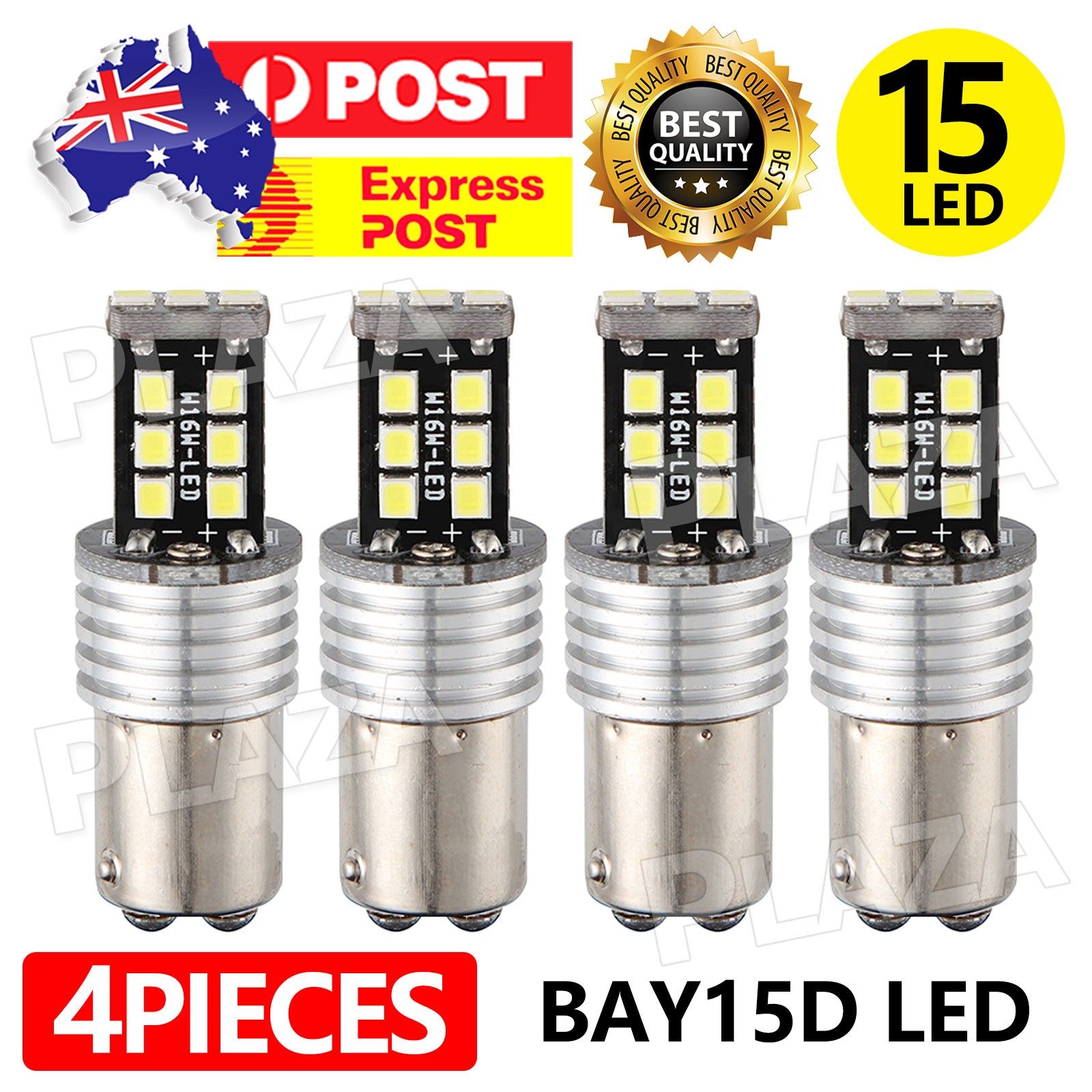4X BAY15D 1157 P21/5W 15LED White 2835 12V Brake Stop Tail Light CANBUS Bulb