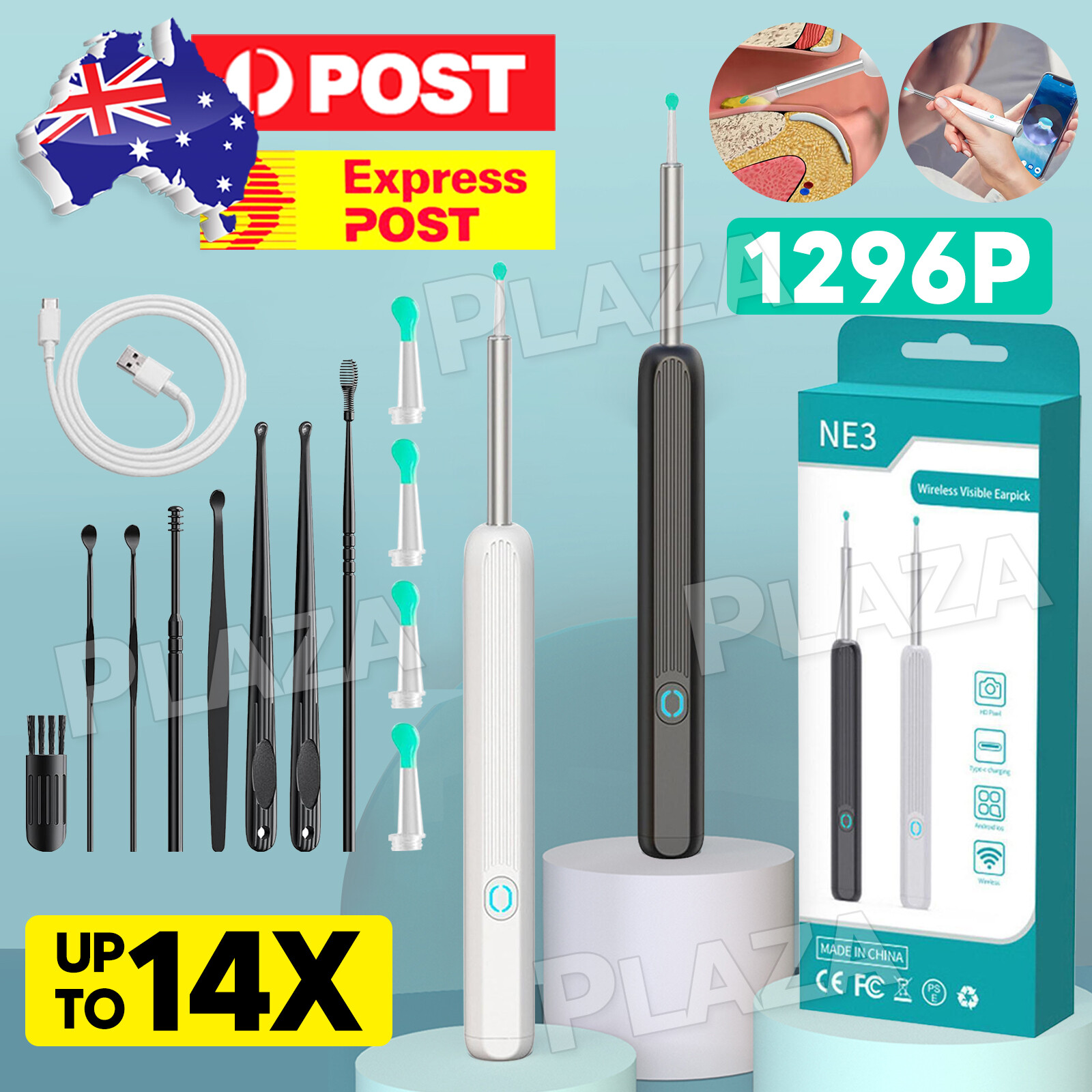 Natfire NE3 Wireless Visible Earpick Otoscope Remover Camera Reusable Waterproof