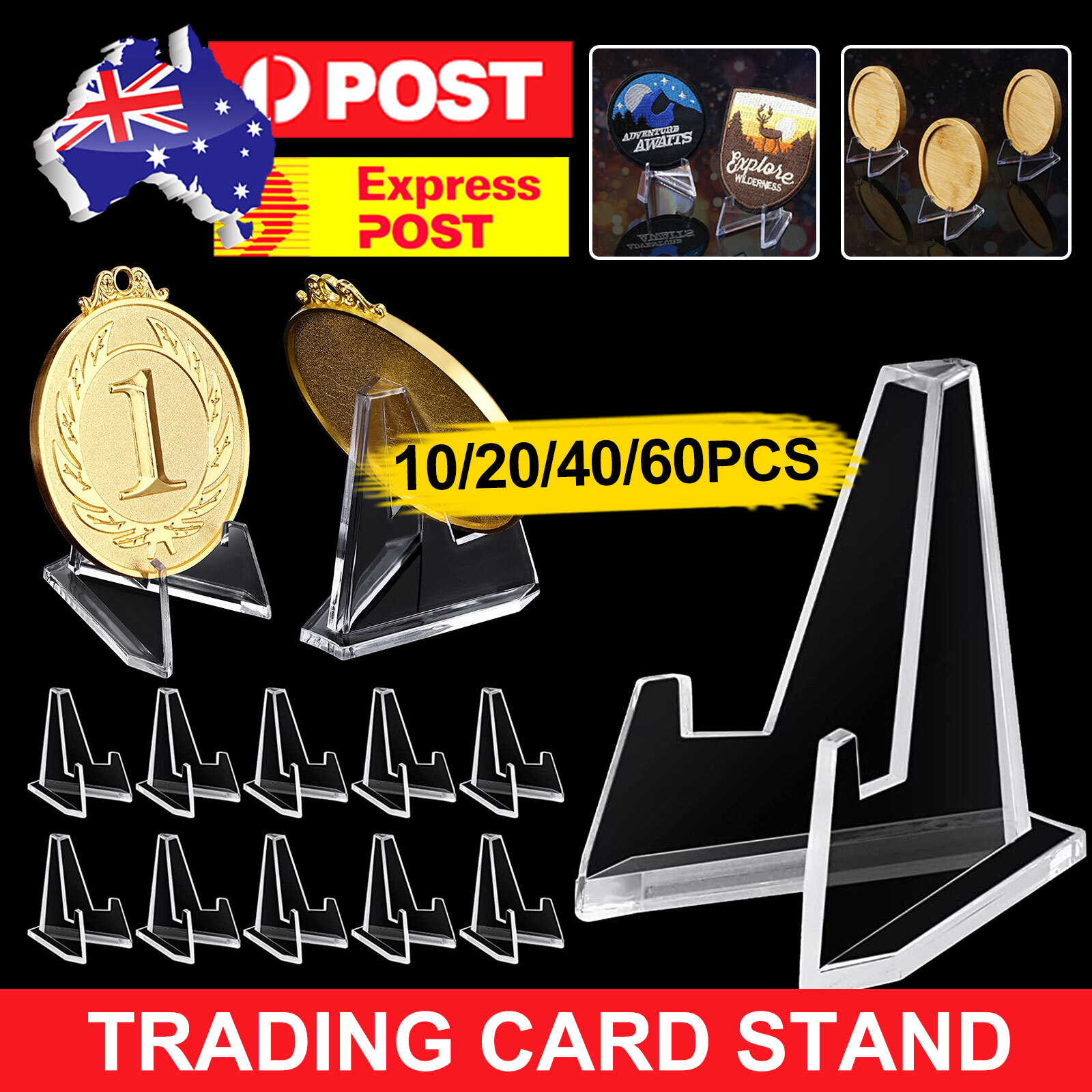 10PCS Acrylic Clear Stand for PSA Pokemon Trading Card Holders Coins Display