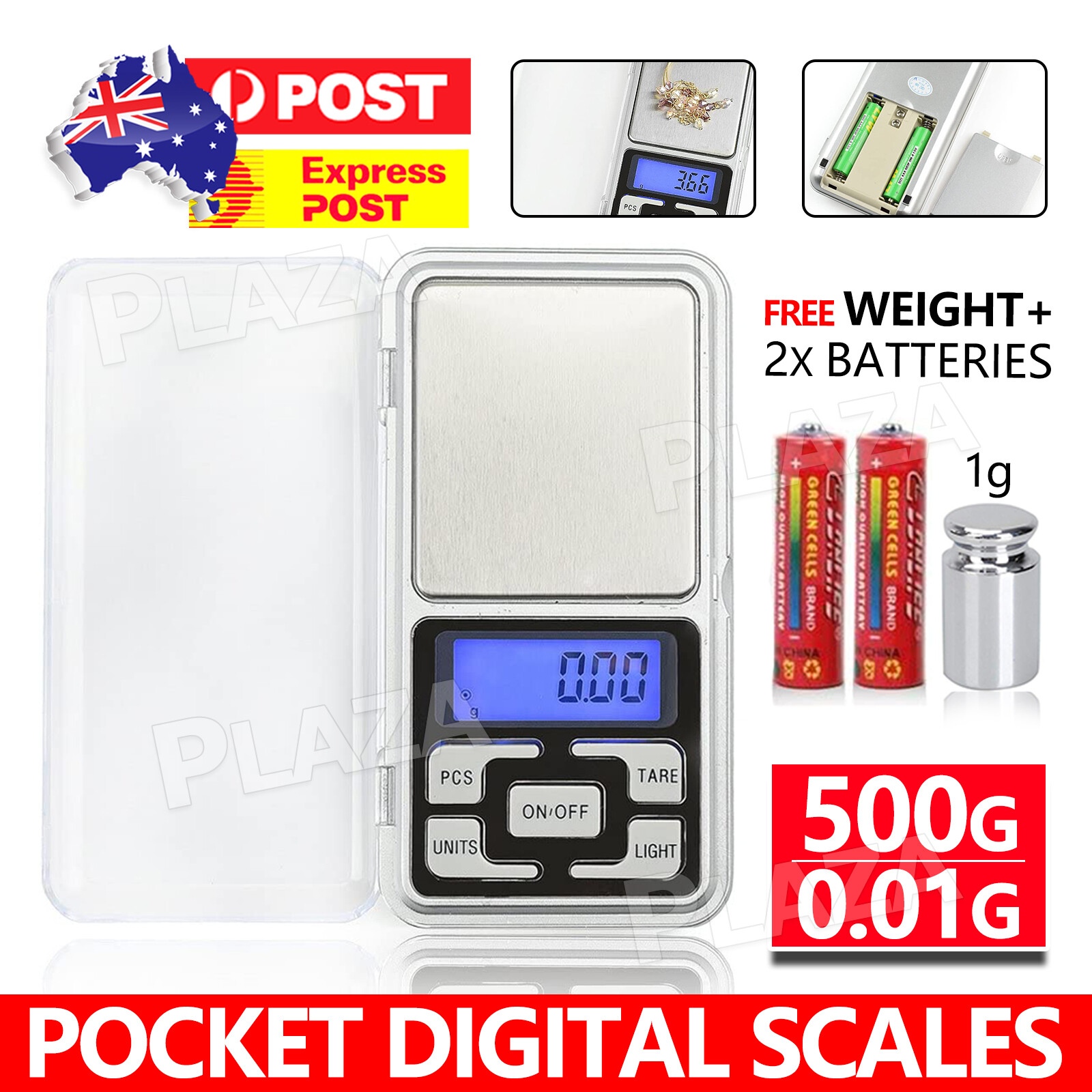 Pocket Digital Mini Scales 500g/0.01g Precision Weight Balance LCD blue Metal