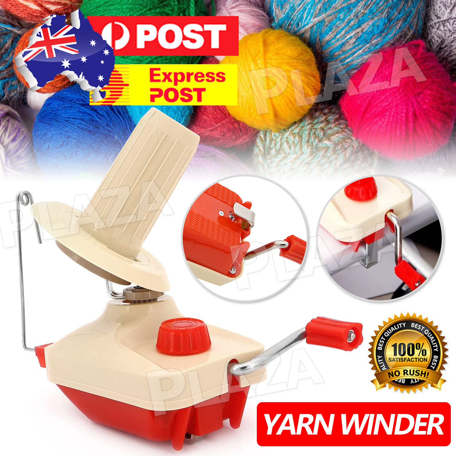Swift Yarn Winder Wool Ball Hand Operated Beige Red Low Noise Plastic Alloy
