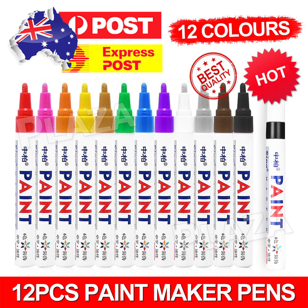 12 Colors Multi-Colour Paint Pens Set Permanent Waterproof Car Tyre Rubber Art