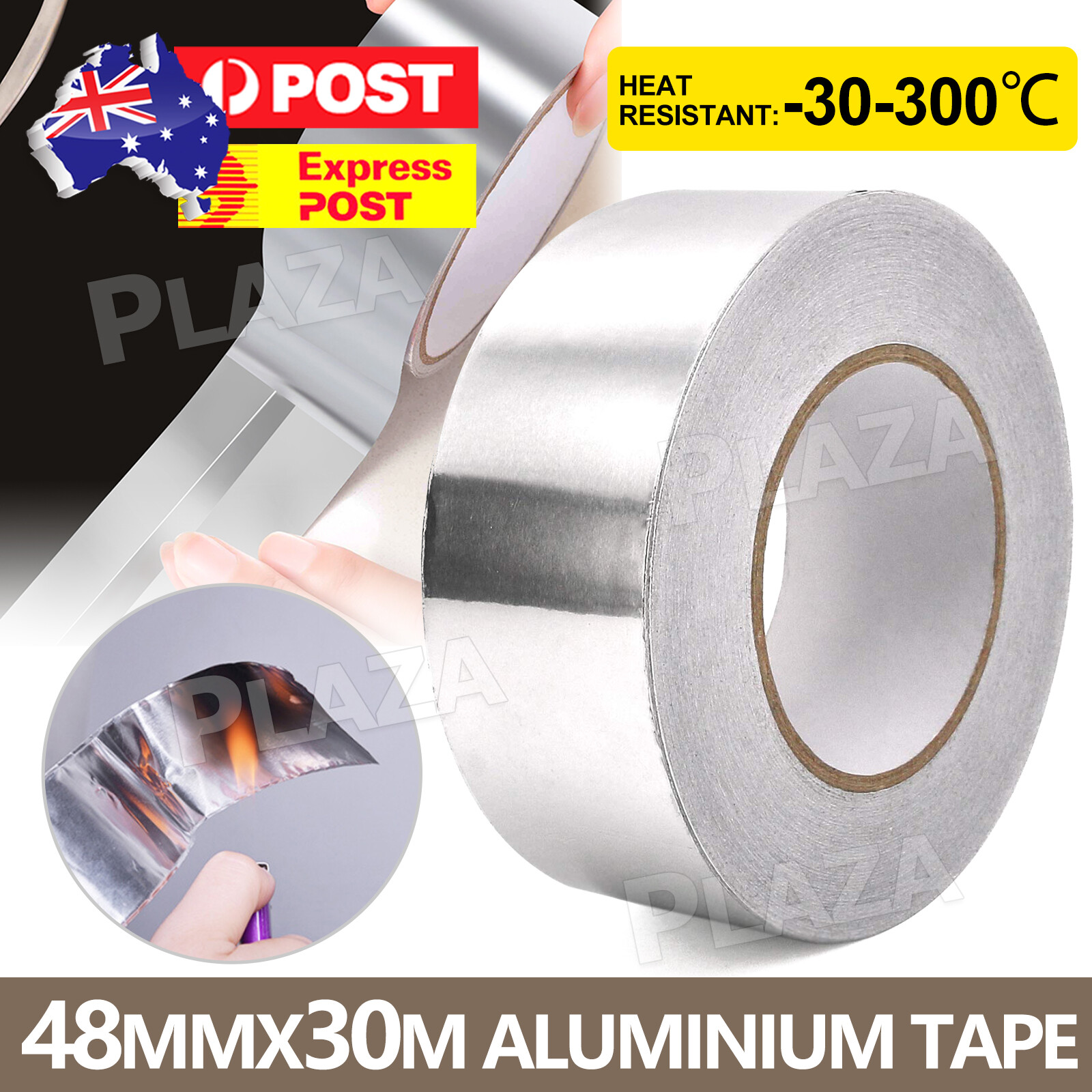 Aluminium Foil Tape 48mmx30m Silver Waterproof Strong Adhesive Heat-resistance