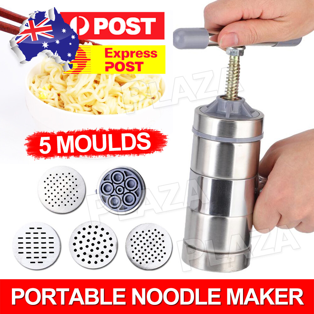 Portable Manual Press Pasta Machine Noodle Maker Stainless Steel Moulds Silver