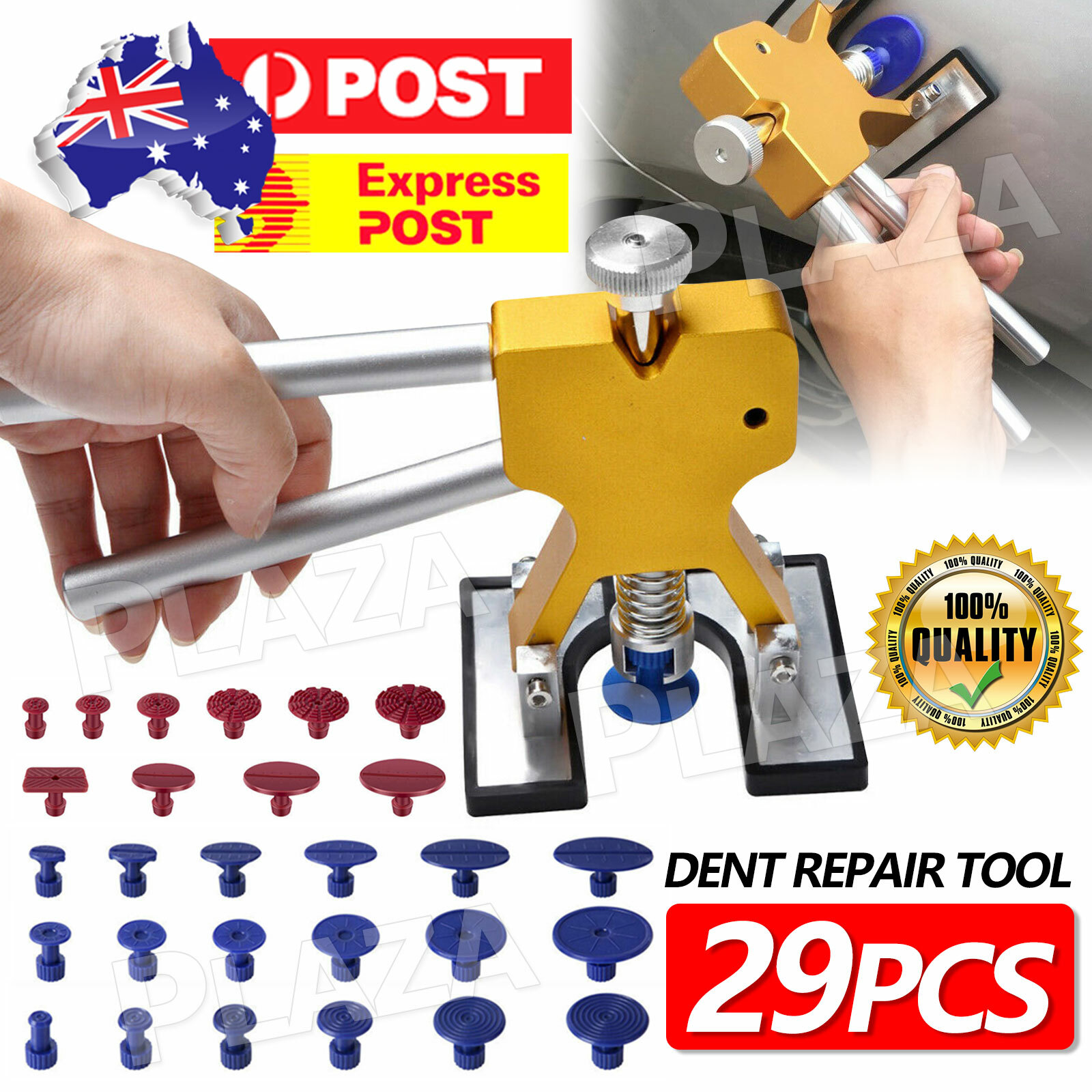 29PCS Car Dent Repair Kit Stainless Steel Plastic Puller Lifter Tools Paintless