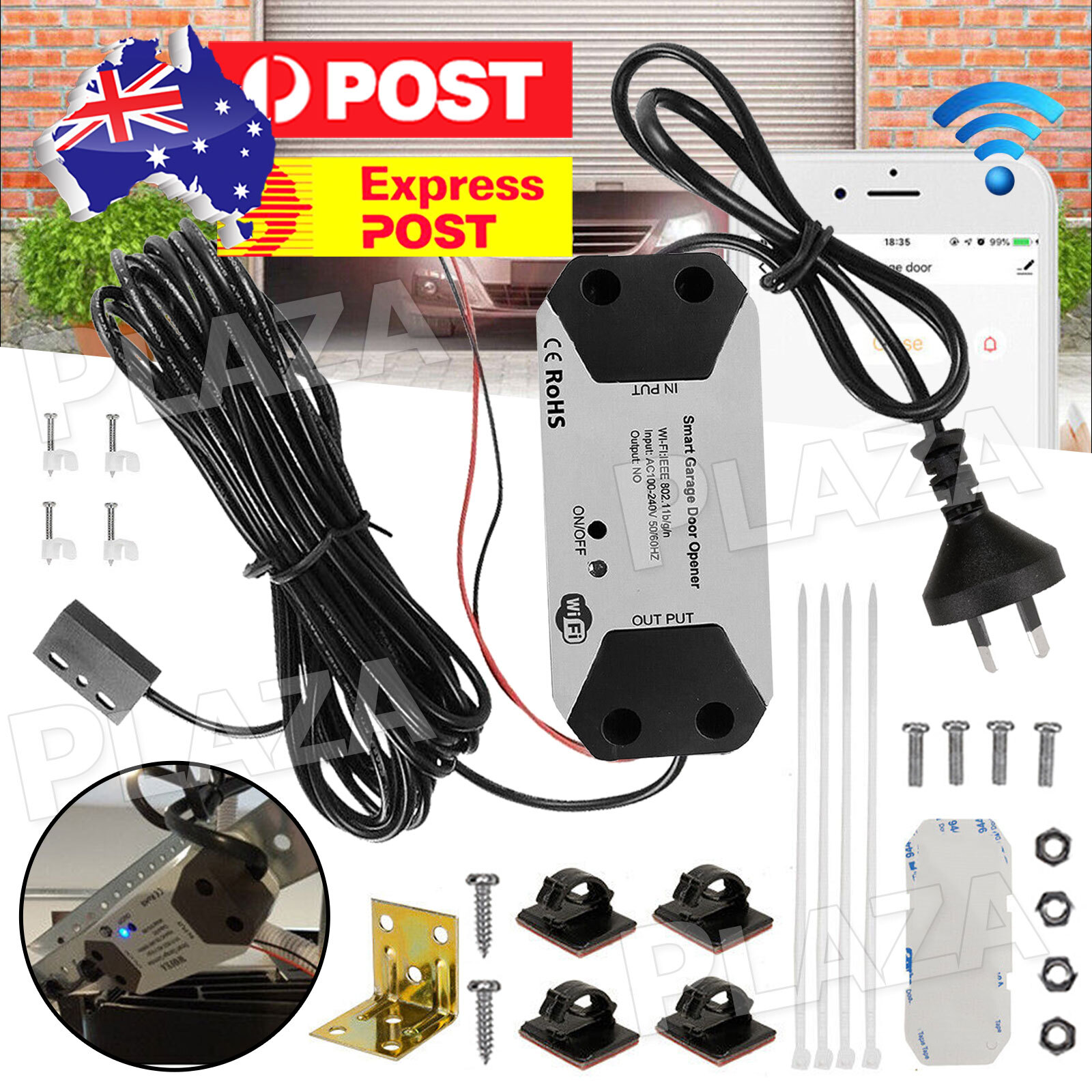 WiFi Smart Garage Door Opener APP Remote Controller Alexa/Echo Google Home 2.4G