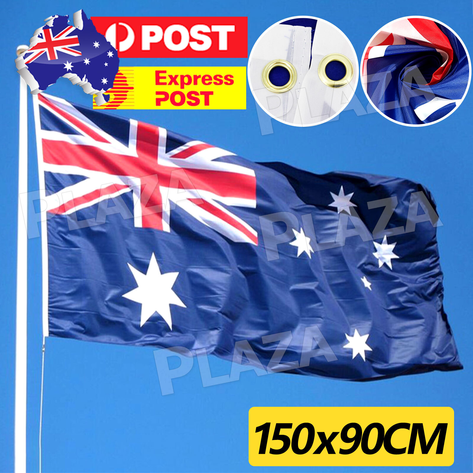 Australian Flag 150x90CM Woven Polyester UV Fade Resistant Outdoor Two Grommets