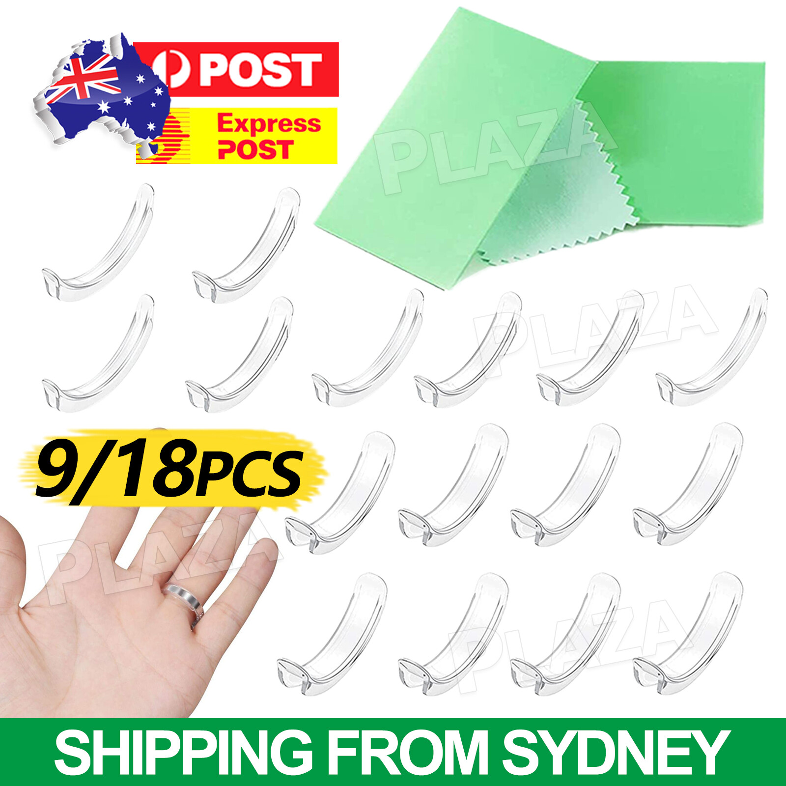 9/18Pcs Invisible Clear Plastic Ring Size Adjuster Loose Rings Guard Reducer