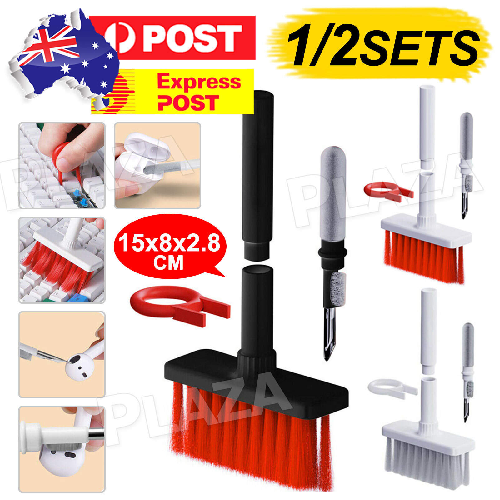 5 IN 1 Keyboard Cleaning Kit Laptop PC Earphone Cleaner Brush Key Puller 1Set