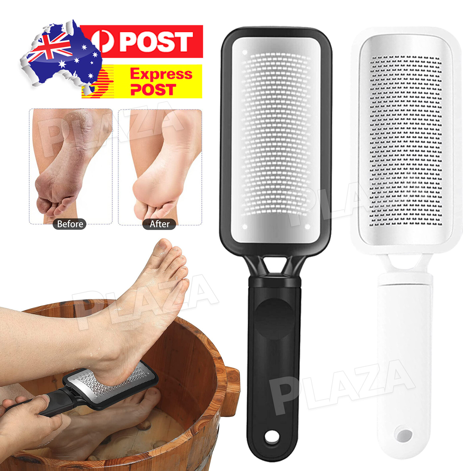 Stainless Steel Foot File Pedicure Rasp Callus Remover Black 27cm extra-large