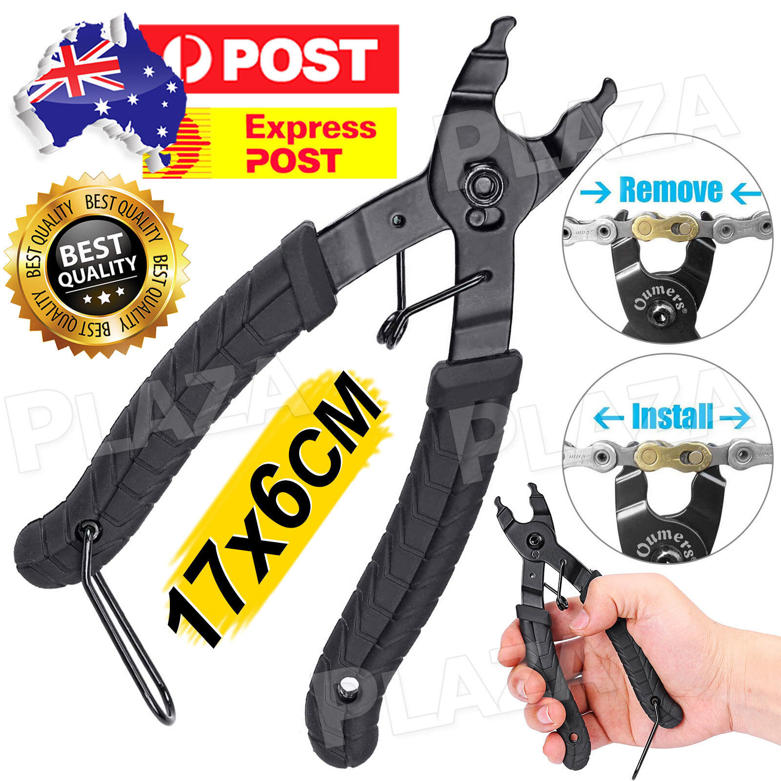 Bicycle Chain Missing Link Pliers Quick Open Close Master Link Tool Black 17cm