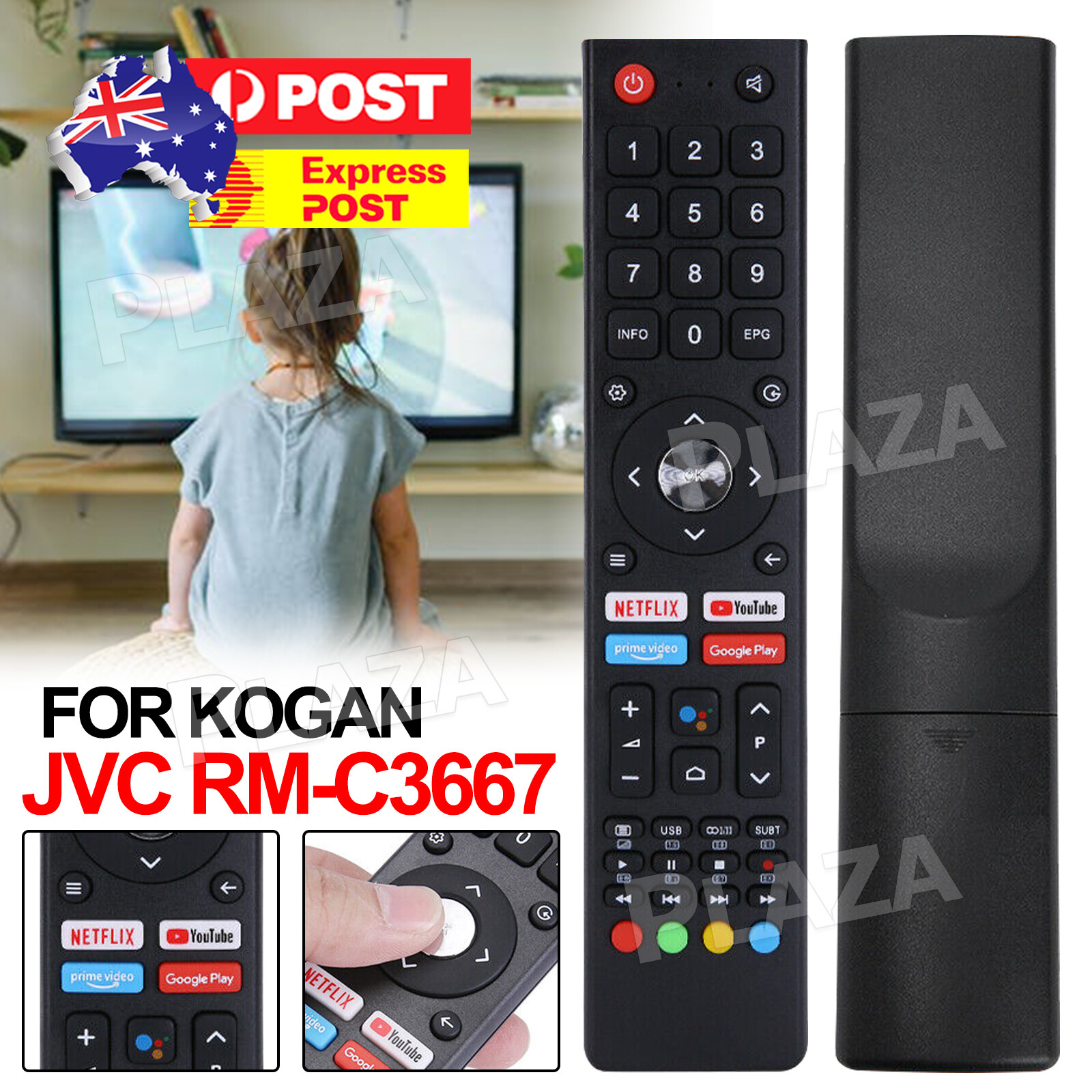 Kogan TV Home Theater Replacement Remote Control RCKGNTVT006 YDX137-G36 Black