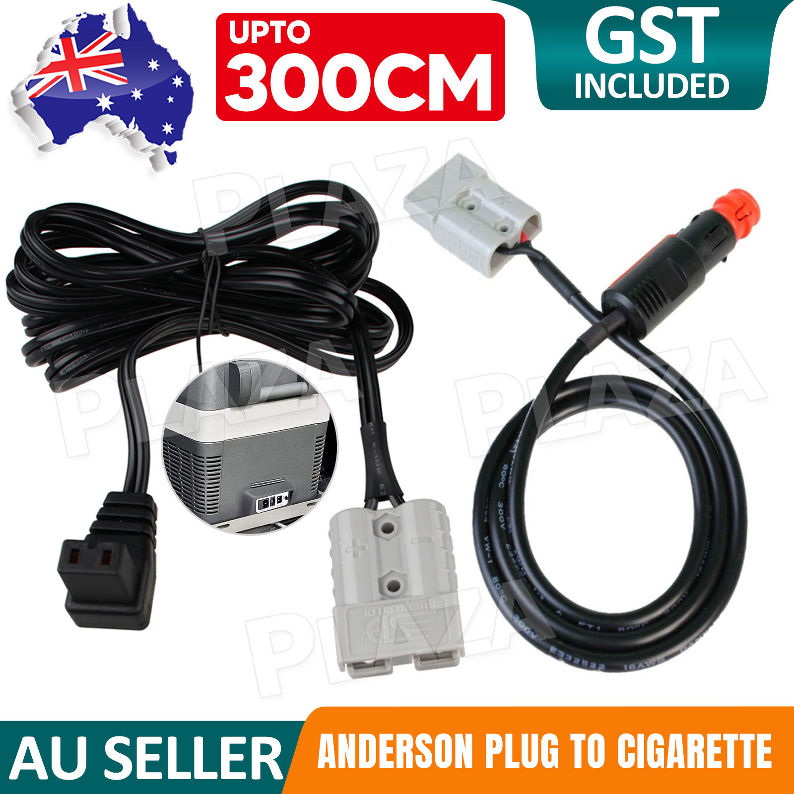 Waeco Kings Fridge power Cable 12V-24V 3-meter 50A Anderson style Plug 16AWG