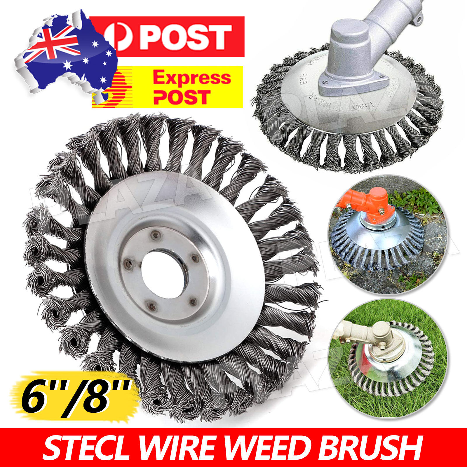 Weed Brush Steel Wire Trimmer Head 6inch Silver 25mm Hole Garden Lawn Mower