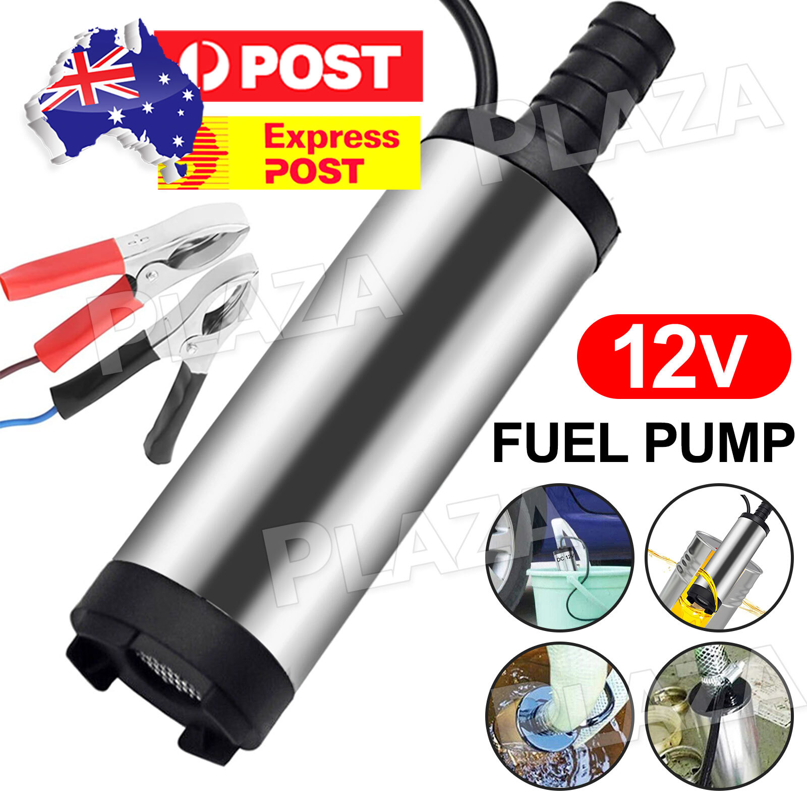 12V Submersible Diesel Fuel Transfer Pump Stainless steel 12L/min 40W 3m 38mm