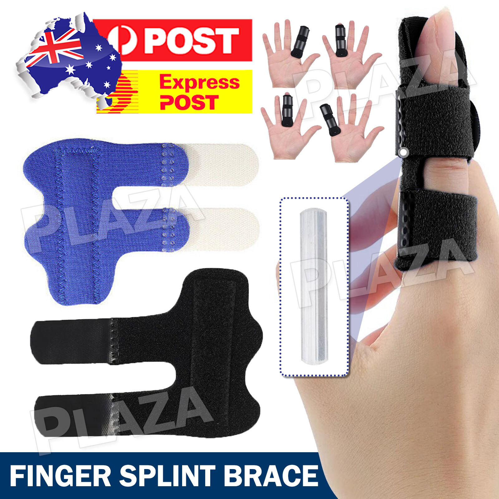Adjustable Finger Splint Trigger Mallet Support One Size Black Aluminium Strip