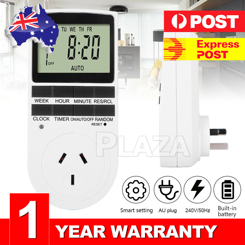 240V Digital Programmable Timer Switch AU Plug LCD 10 on/off settings 12/24